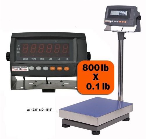 DWP- 800 Industrial Portable Bench Scale,800x0.1 lb,Plate size 15.5&#034;x19.5&#034;, New