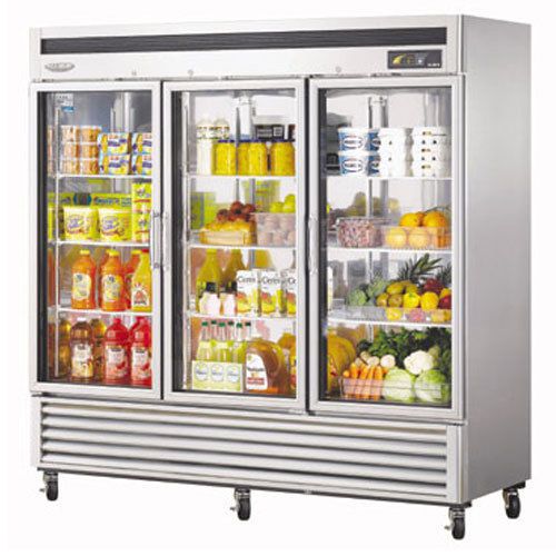 Turbo msr-72g-3 glass door merchandiser, reach-in refrigerator, 3 swing door, 81 for sale
