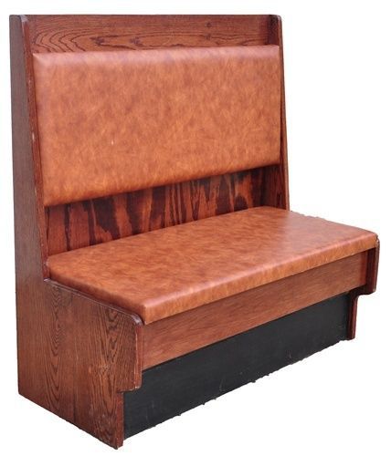Single Red Oak Booth with Upholstered Seat &amp; Back  (GBB-RedOak-S)