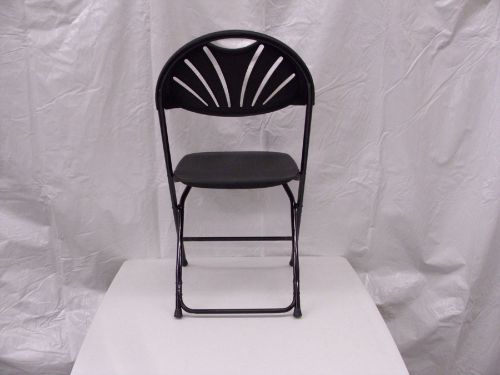 420 Chairs Black Plastic Fan Back Commercial Folding Stackable Party Event Chair