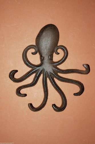 (4),CAST IRON OCTOPUS WALL HOOK, JEWELRY HOOK, CHRISTMAS GIFT, BATH, KEY HOOK