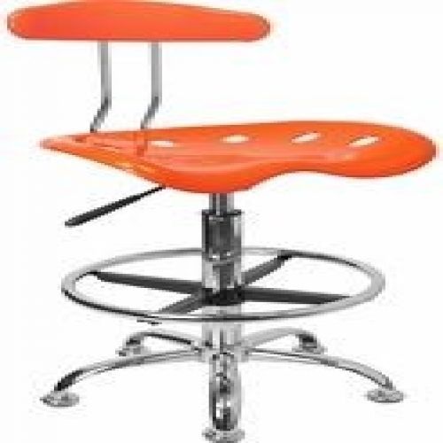 Flash Furniture LF-215-ORANGEYELLOW-GG Vibrant Orange and Chrome Drafting Stool