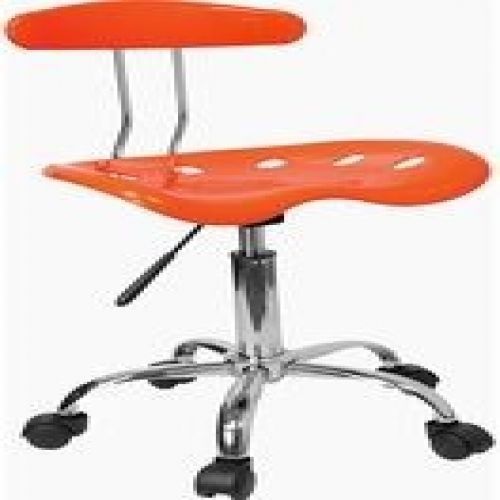 Flash furniture lf-214-orangeyellow-gg vibrant orange and chrome computer task c for sale