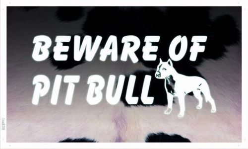 Ba839 beware of pit bull terrier dog banner shop sign for sale