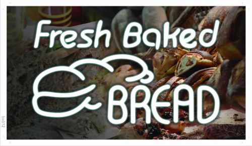 ba512 Fresh Baked Bread Bakery Shop Banner Shop Sign