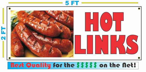 Full Color HOT LINKS BANNER Sign Larger Size Restaurant HOT DOG CART Sausage