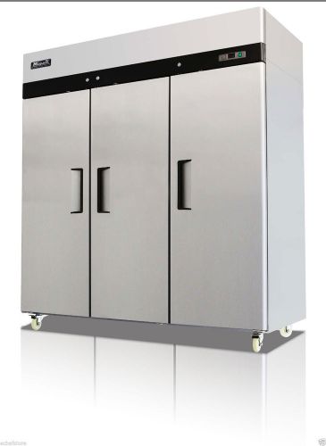 Reach-in refrigerator three solid door 49 cu/ft migali c-3r for sale