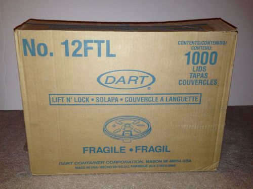 1000ct. 12 oz. - dart 12 ftl plastic lids - lift n&#039; lock - 12oz. for sale