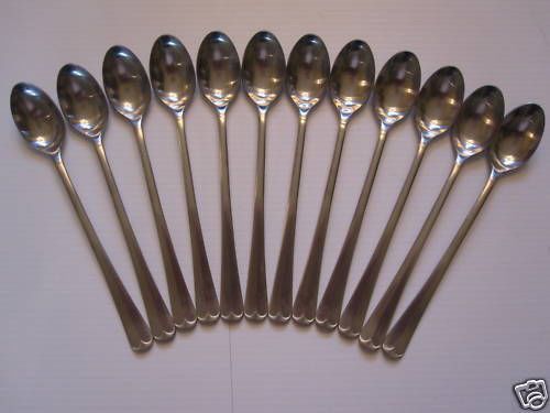 12  Old English/King Edward Iced Tea Spoons 7.5&#034; FREE Shipping US Only