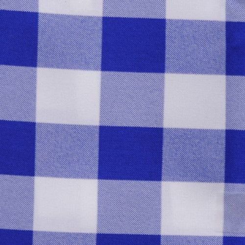 Royal blue &amp; white checkered tablecloth - 60 x 126 - checker pattern tablecloths for sale