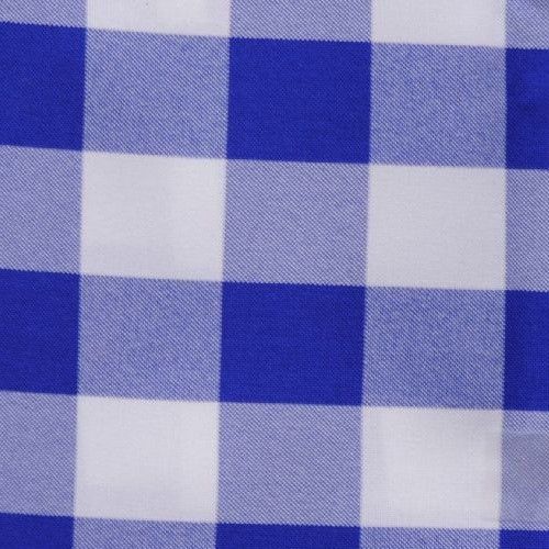 ROYAL BLUE &amp; WHITE CHECKERED TABLECLOTH - 60 x 126 - CHECKER PATTERN TABLECLOTHS