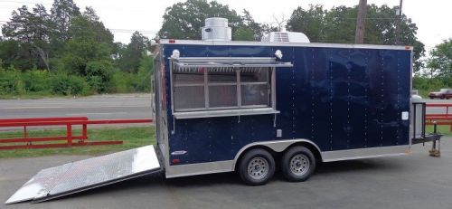 Concession Trailer 8.5 x 17 (Blue) Catering Enclosed Food Cart