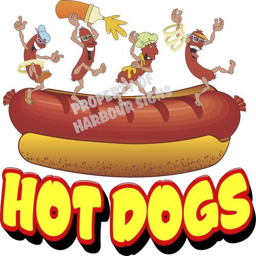 Hot Dogs Decal 24&#034; Hotdog Concession Food Truck Cart Vinyl Menu Sticker