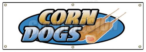72&#034; CORN DOG BANNER SIGN hot dogs trailer cart signs on a stick fresh hot franks