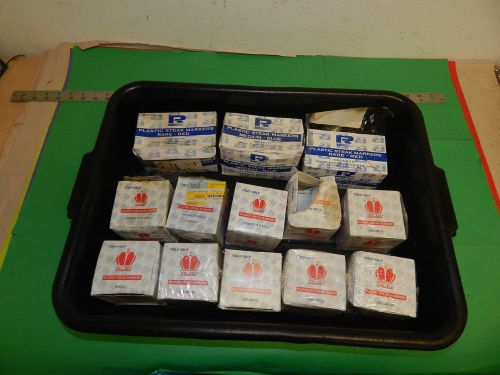Lot of 13 Boxes of Poly King &amp; Royal Line plastic steak markers