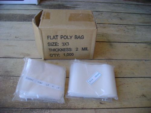 400 3x3 CLEAR Flat Poly Bags, Plastic Bags  - 4 packages of 100