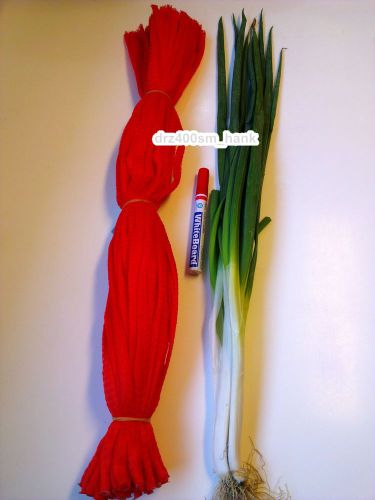 500PC 24.4&#034; 62cm Longest Red Poly-Mesh Net Bags for Scallion Green Onion Fridge