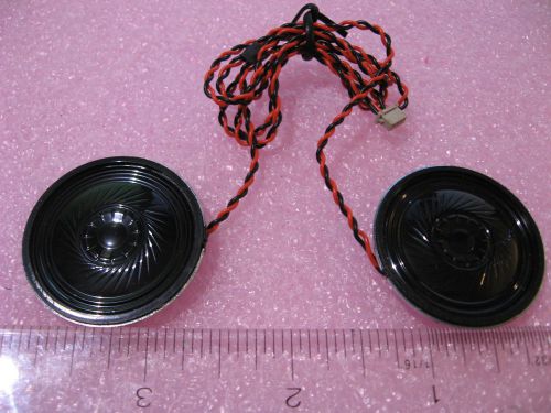 QTY 1 Speaker Pair Assembly 8-Ohms 0.5 Watts with Wire Leads 1-7/16 Dia - NOS