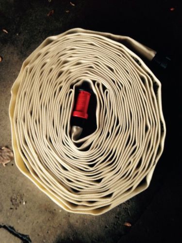 Pin rack fire hose,single jacket,id 1-1/2&#034;,100 ft 250 psi,nst, w/adj. fog nozzle for sale