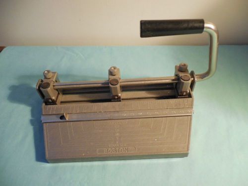 Vtg boston heavy duty 3 hole punch - hunt mfg. co. nc - usa - use or repurpose for sale