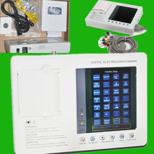 Digital 3-channel 12-lead ECG EKG machine LCD Electrocardiograph CE FDA 100% A+1