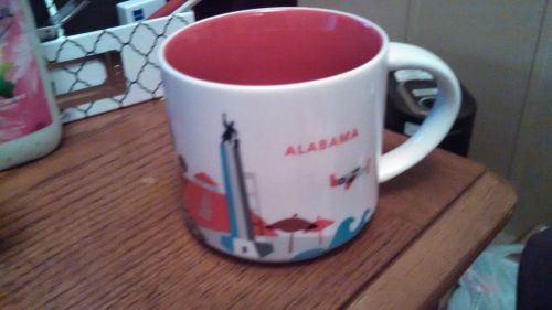 STARBUCKS ALABAMA,coffee mug,red on inside,YOU ARE HERE SERIES,big mug