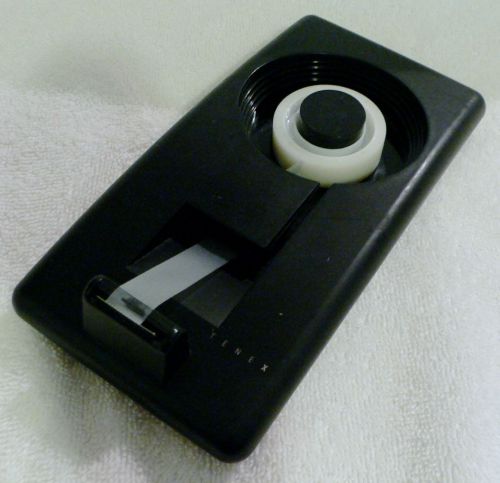 Tenex Desktop Modern Designer 500 Black Tape Dispenser ONE HAND USE! HEAVY. EUC