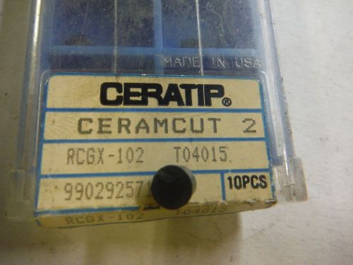 KYOCERA CERATIP CERAMIC INSERT RCGX 102 T04015 QTY 8 (LOC 1305A)