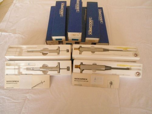 12 MICROPIPETTES LOT, various sizes and kinds SOCOREX, NEW  Swiss made