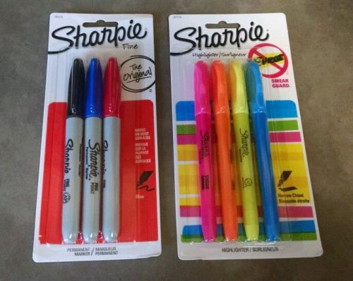 Sharpie Highlighters Chisel Tip, Assorted Colors, 4 AND ORIGINAL 3pk FREE SHIP!