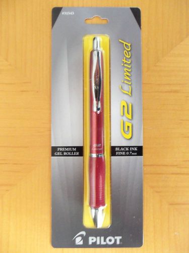 Pilot G2 Limited Premium Gel Roller Fine Point Pen, Black Ink, Red Barrel