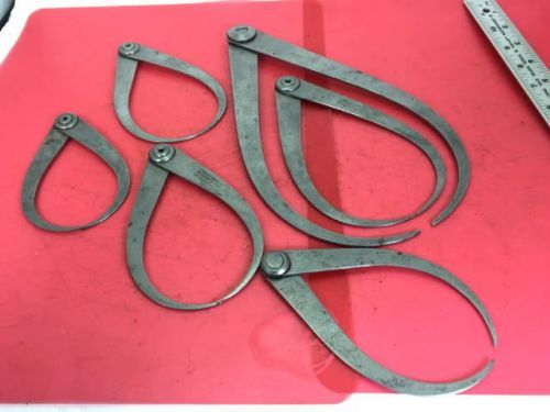 Lot of 6 outside &amp; inside calipers, wells caliper, milwaukee, union, no reserve! for sale