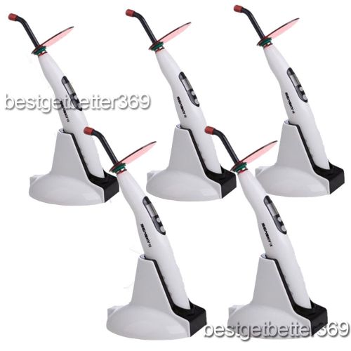 5 PIECES Dental Wireless Cordless LED Curing Light Lamp cure 1400mw tip White