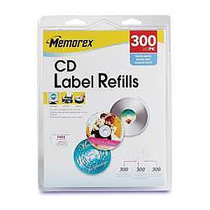 Memorex White Matte CD Label 300pk 00403