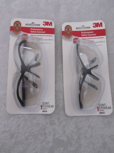 3M Performance Safety Glasses Eyewear Protection 90974 Black Frame - Set of 2