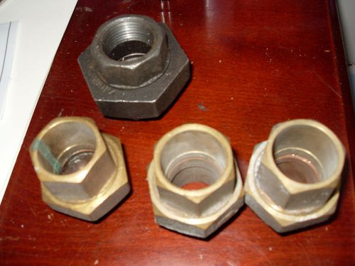 (3) COPPER &amp; BRASS 1&#034;  FITTING, (1) Black Malleable Iron 1&#034;