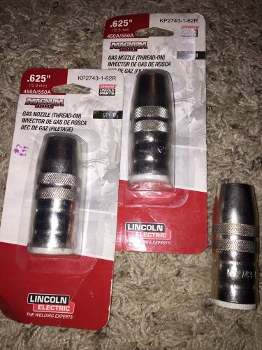 Lincoln Kp2743-1-62R Welding Nozzle 450A/550A 15.9mm .625&#034; New! Set Of 3