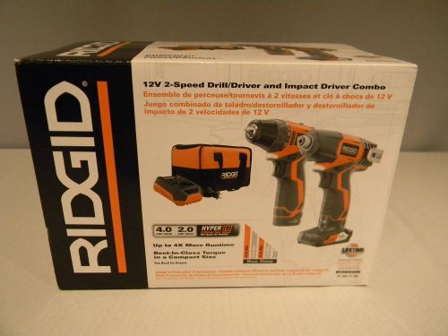 RIDGID R9000K 12-Volt Hyper Lithium-Ion Drill/Driver / Impact Driver Combo Kit