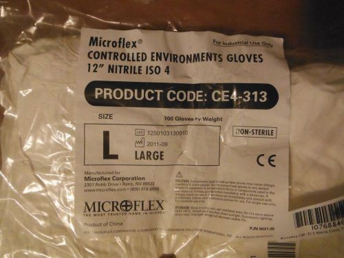 New large microflex controlled environments gloves 12&#039;&#039; nitrile is0 4 for sale