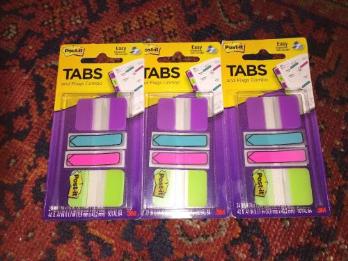 3M Post-it Tabs And Flags Combo 3 Packs 64 Count Each Total 192 Count
