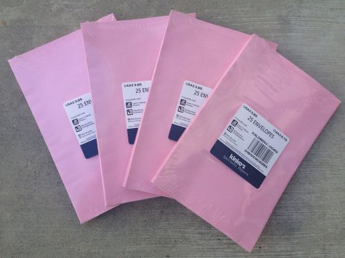 Pink 1/2 fold invitation envelope 8 3/4 x 5 5/8 square flap gummed a9 (100 qty) for sale