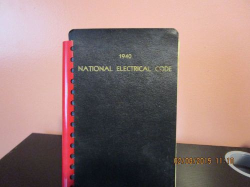 1940 National Electrical Code bound copy November 1940