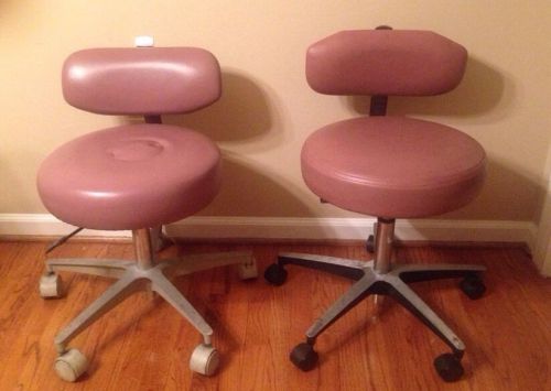 2 Napa Dental Stools Adjustable Height Pink Dental Assistant Chair