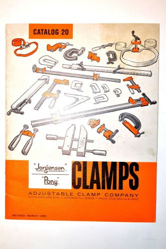 ADJUSTABLE CLAMP Co. &#034;JORGENSEN&#034; &#034;PONY&#034; CLAMPS CATALOG No.20 rev. ed. 1969 RR702