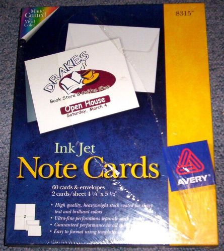 AVERY Ink Jet Note Cards with Envelopes, box of 60-NIB-NR