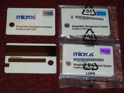 10 Micros Employee Magnetic Swipe ID Cards - 10 pack - NEW SEALED AUTHENTIC
