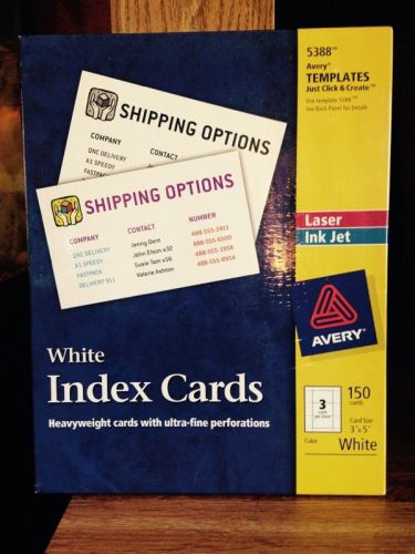 Avery 5388 Laser/Inkjet Index Cards, Ultra-Perforated, 3&#034;x5&#034;, 150/BX, White