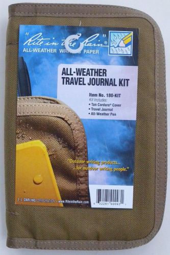Rite in the rain travel journal kit 180 all weather with tan cordura cover, pen for sale