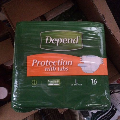 Depend-Protection-With-Tabs-Ultra-Loc-Liner-Size-L 16 ct x3  case   unisex