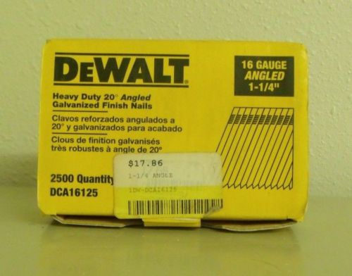 2500 DeWalt Heavy Duty 20 Deg. Angled Galvanized Nails 1-1/4&#034; 16 Gauge DCA16125